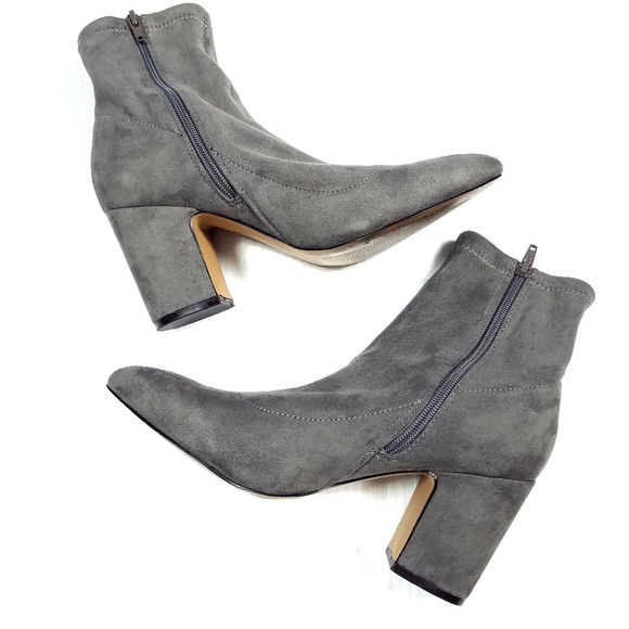 Steve Madden Lolli Gray Suede Ankle Boots - Picture 4 of 7